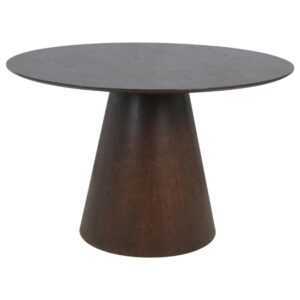Nordic Living Ořechový kulatý jídelní stůl Boltans 120 cm