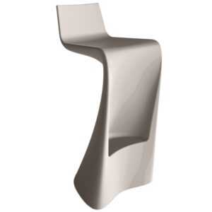 VONDOM Matně šedo hnědá plastová barová židle WING 72 cm