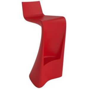 VONDOM Matně červená plastová barová židle WING 72 cm