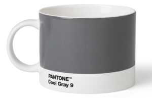 Šedý porcelánový hrnek na čaj Pantone Cool Gray 9 475 ml