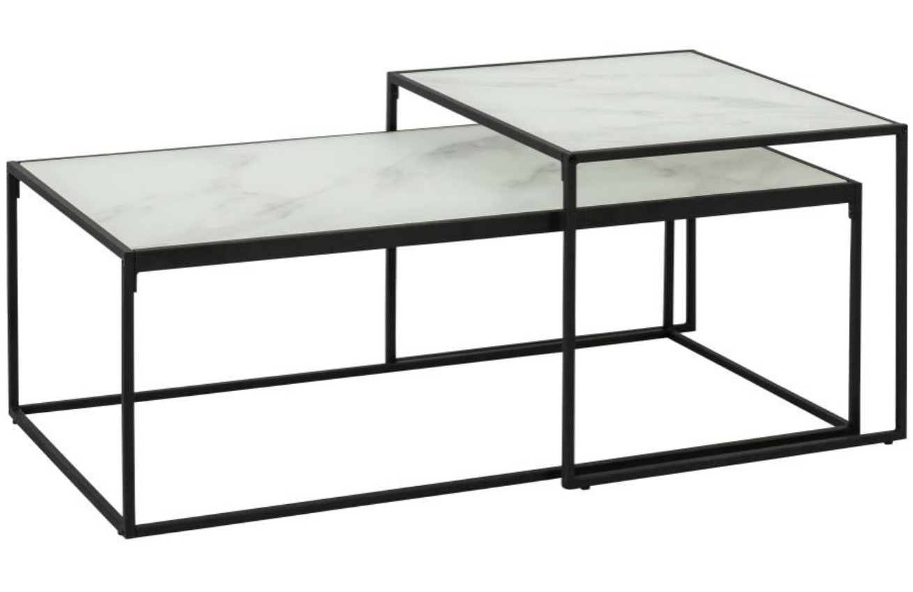 Scandi Set skleněných konferenčních stolků Morgan 100 x 55 cm