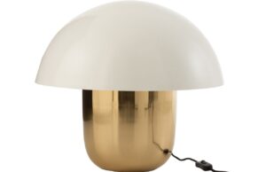 Bílo zlatá kovová stolní lampa J-line Mushroom L