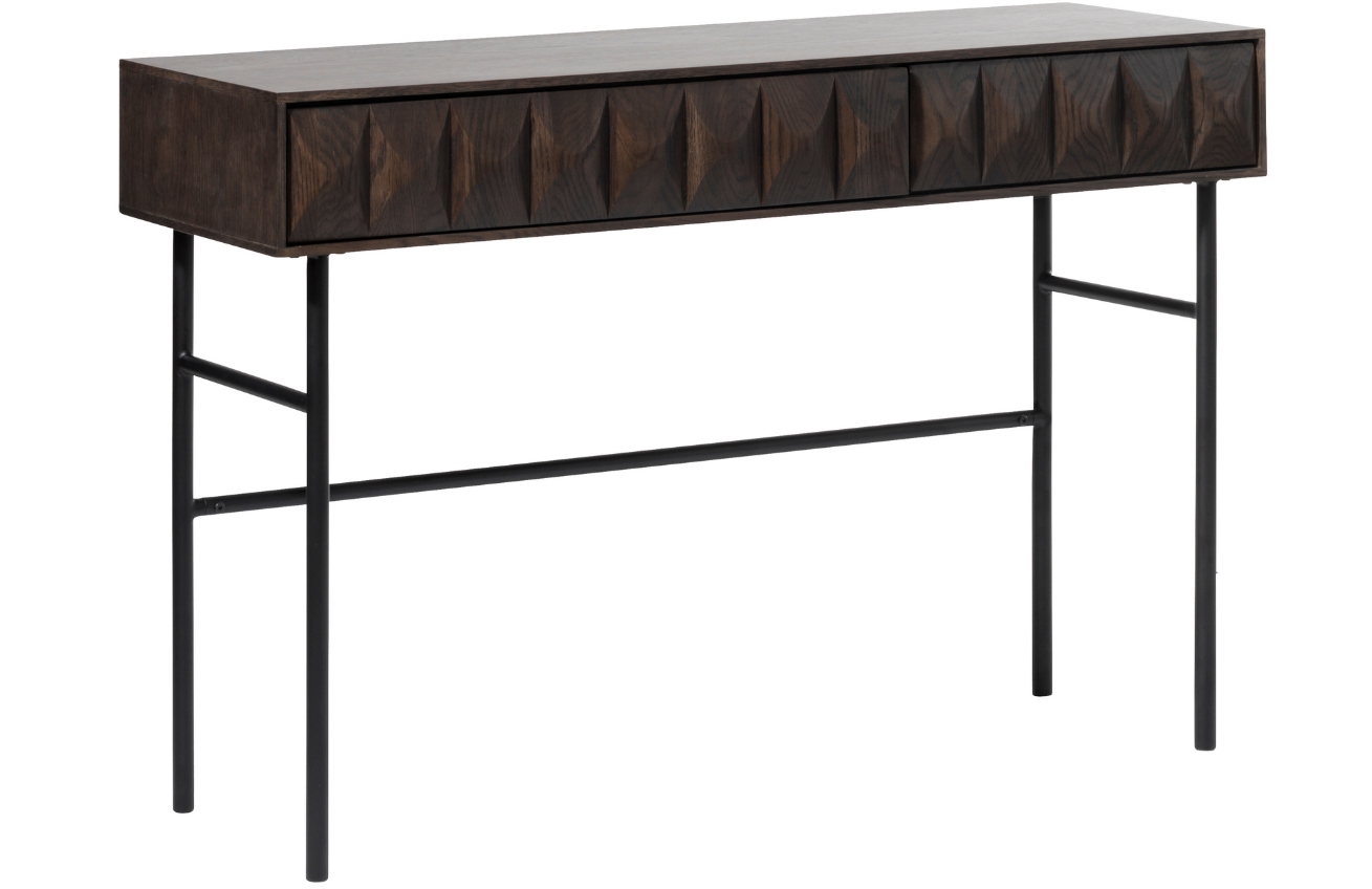 Tmavě hnědý dubový toaletní stolek Unique Furniture Latina 117 x 39 cm