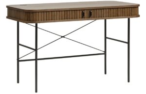 Tmavě hnědý dubový pracovní stůl Unique Furniture Nola 120 x 60 cm